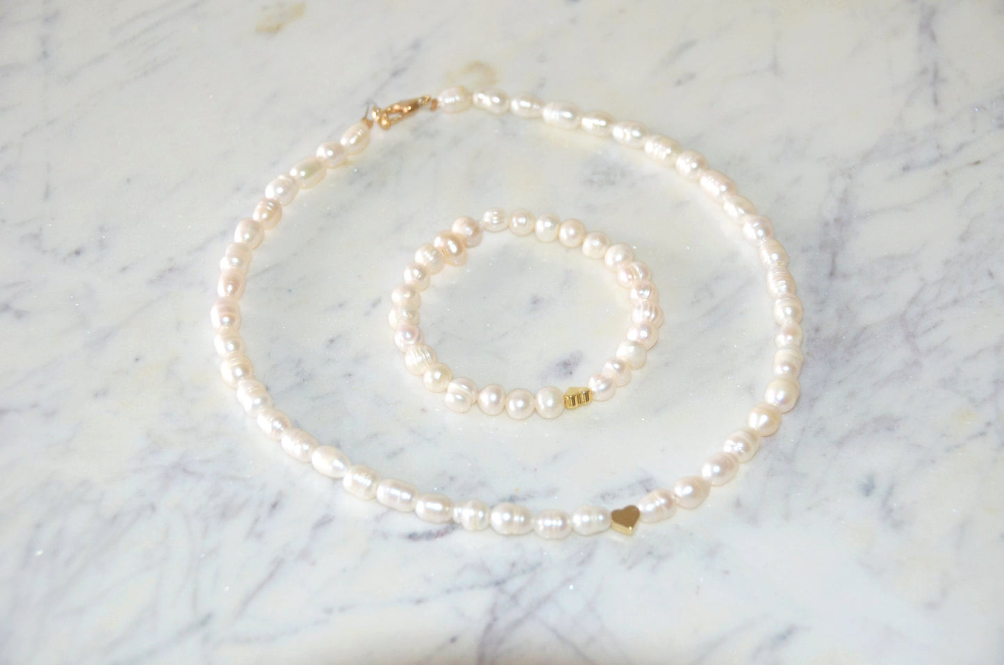 Double the Pearl Necklace/Bracelet Set