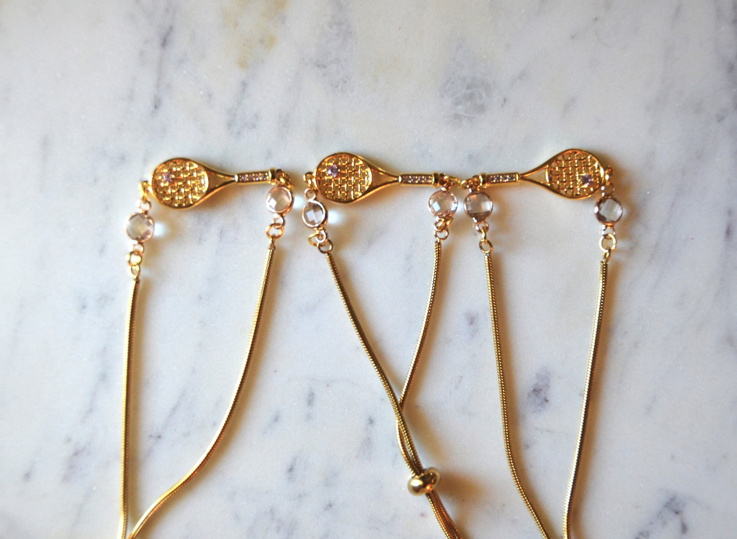 Pull-Tie Tennis Racket Bracelet