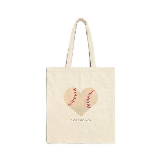 Baseball Mom Canvas Tote