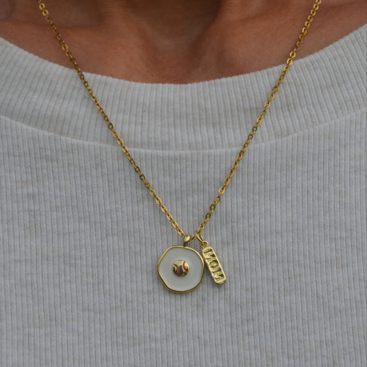 Baseball MOM Charm Necklace