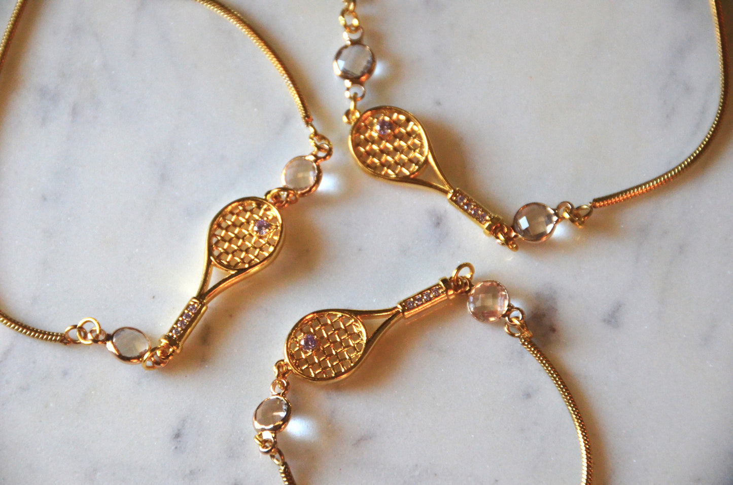 Pull-Tie Tennis Racket Bracelet