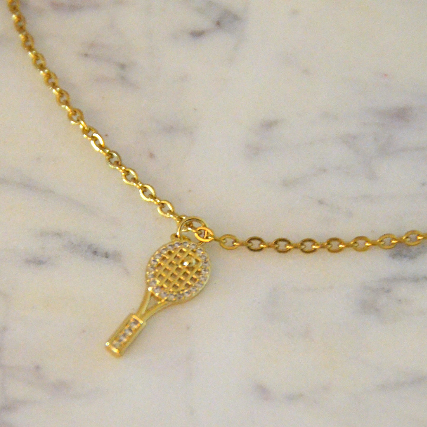 Tennis Racket Charm Necklace