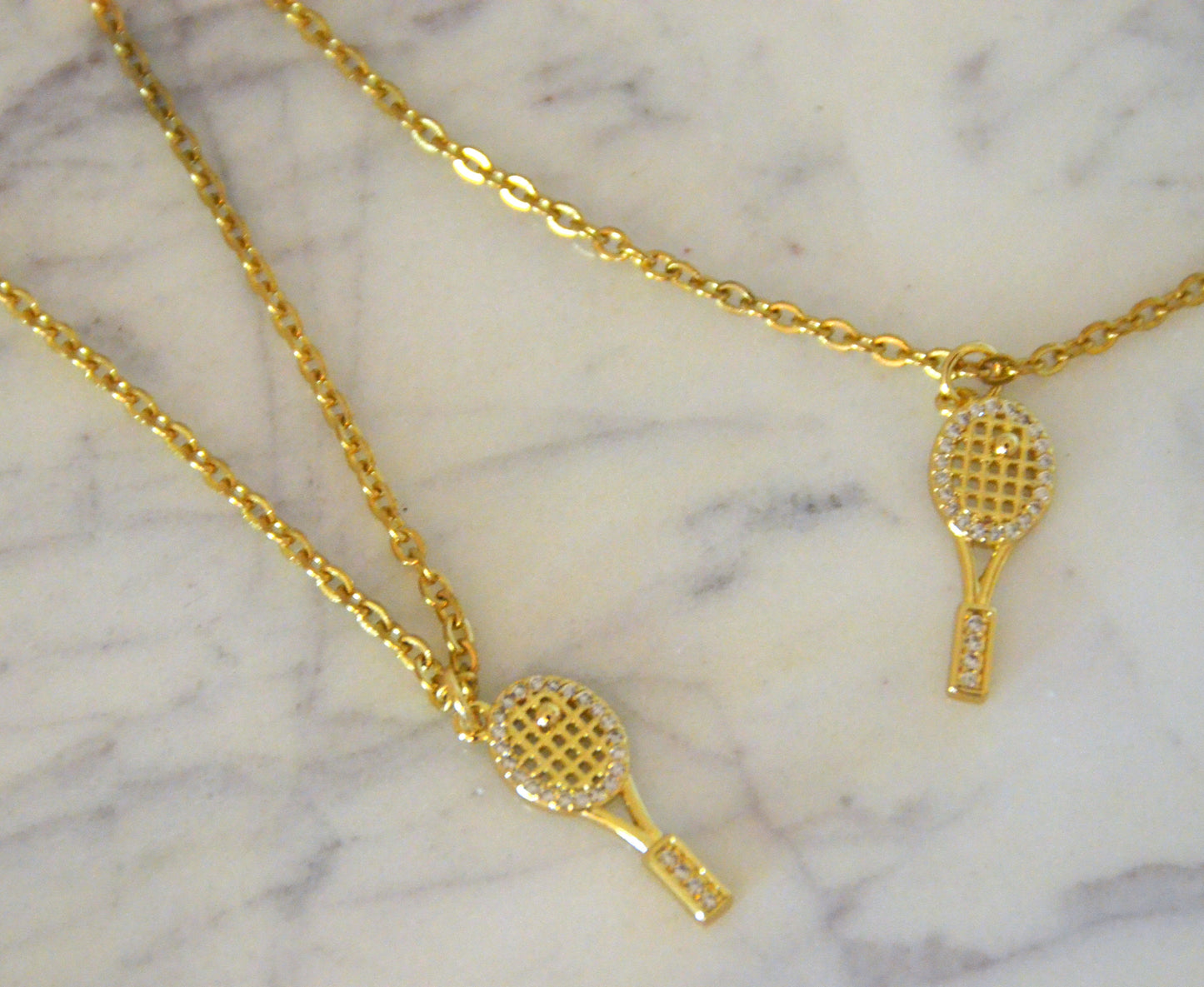 Tennis Racket Charm Necklace