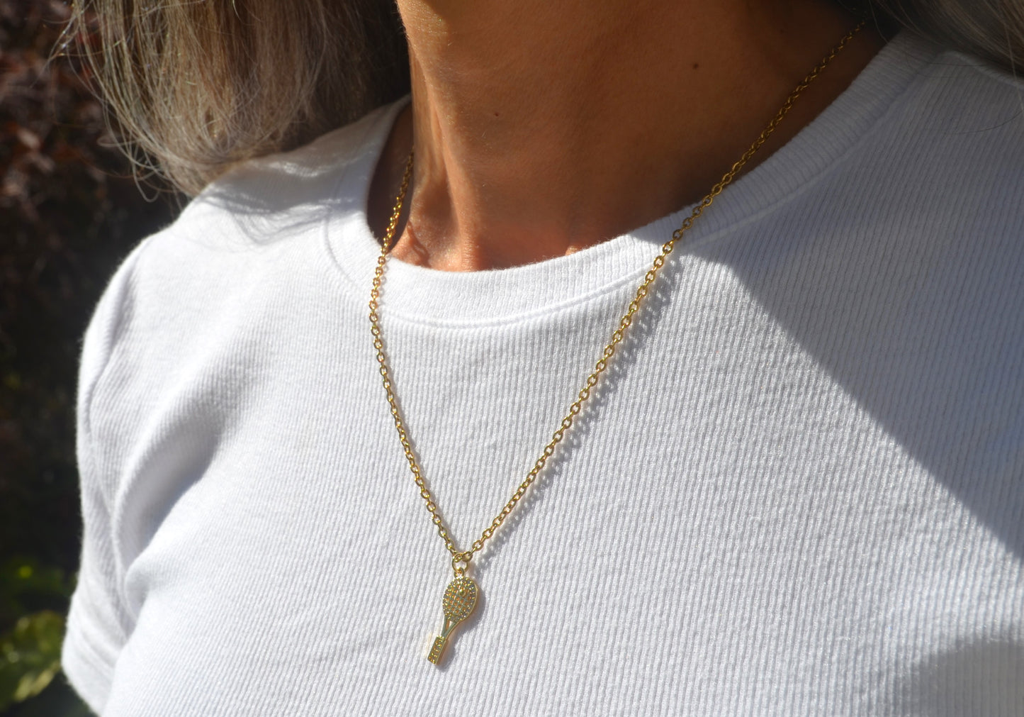 Tennis Racket Charm Necklace